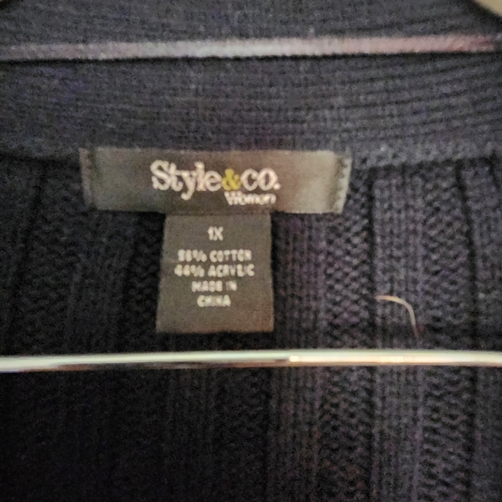 Style & Co. Black Knit Poncho Shrug -1x - Picture 4 of 4